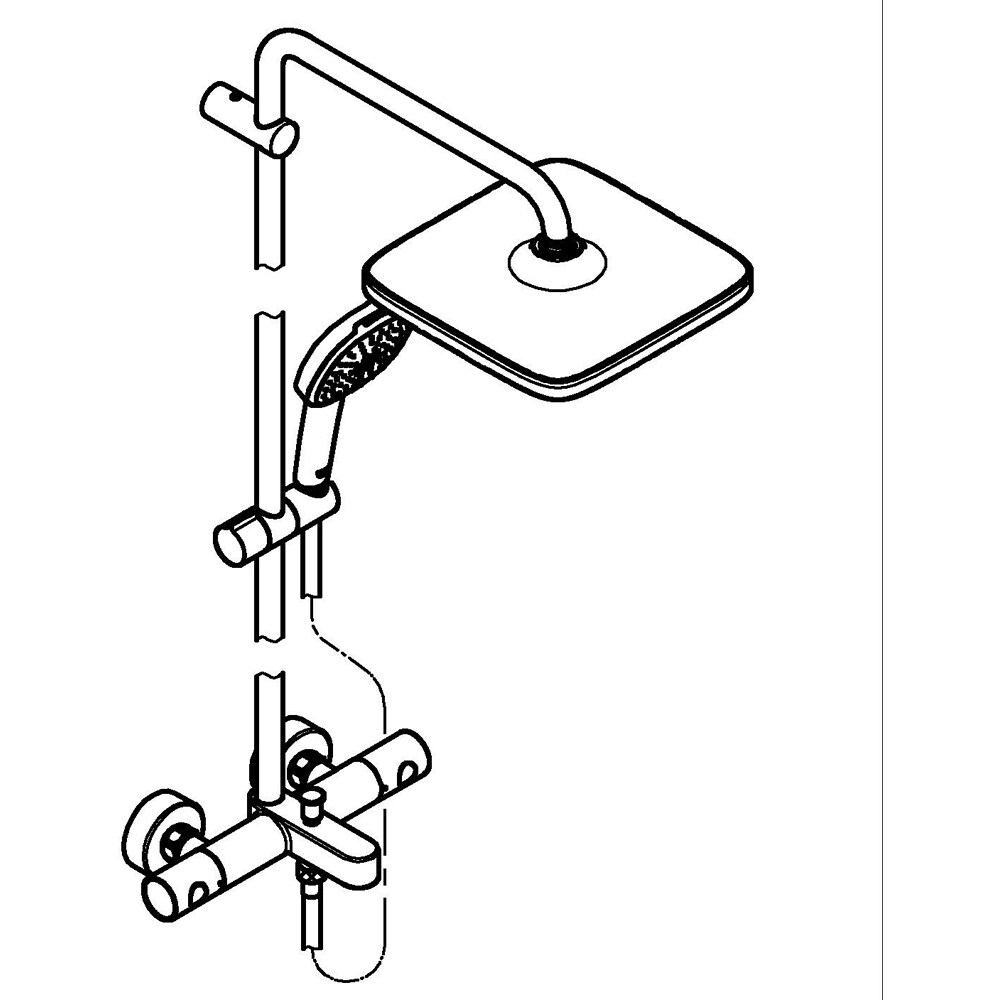 Sistem dus GROHE Vitalio Comfort 250 269842431, termostat, 2 functii, negru