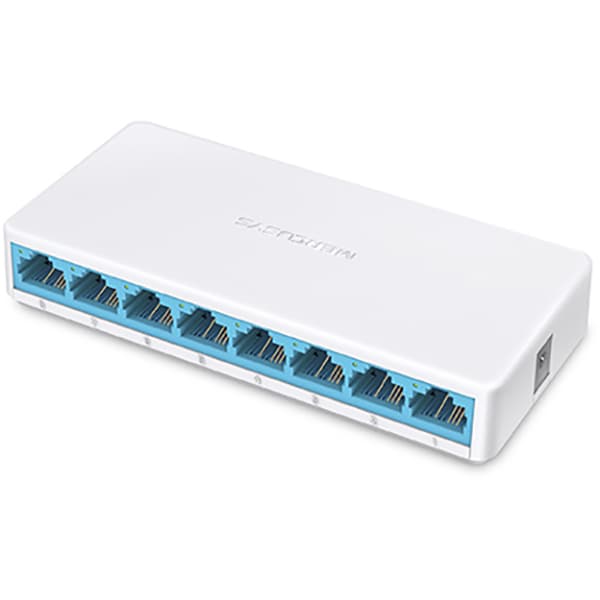 Switch MERCUSYS MS108, 8 porturi Fast Ethernet, alb