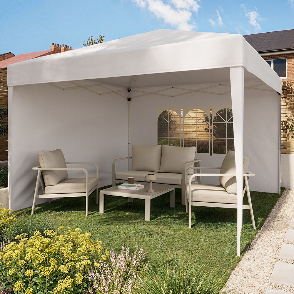 Pavilion gradina Tudy, poliester, 293 x 293 x 252 cm, alb