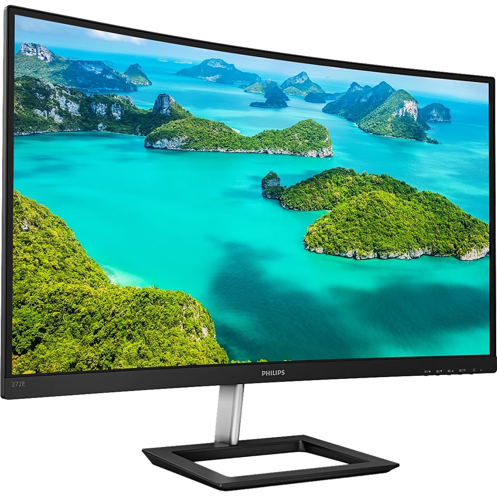Monitor curbat LCD VA PHILIPS 272E1CA/00, 27", Full HD, 75Hz, AMD FreeSync, boxe, negru
