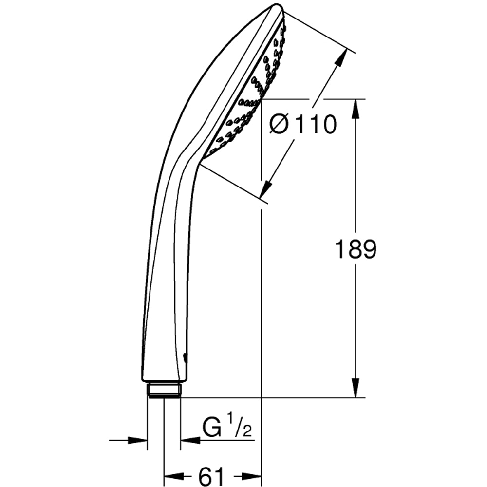 Para dus GROHE Vitalio Joy 27316000, 110 mm, 1 functie, crom