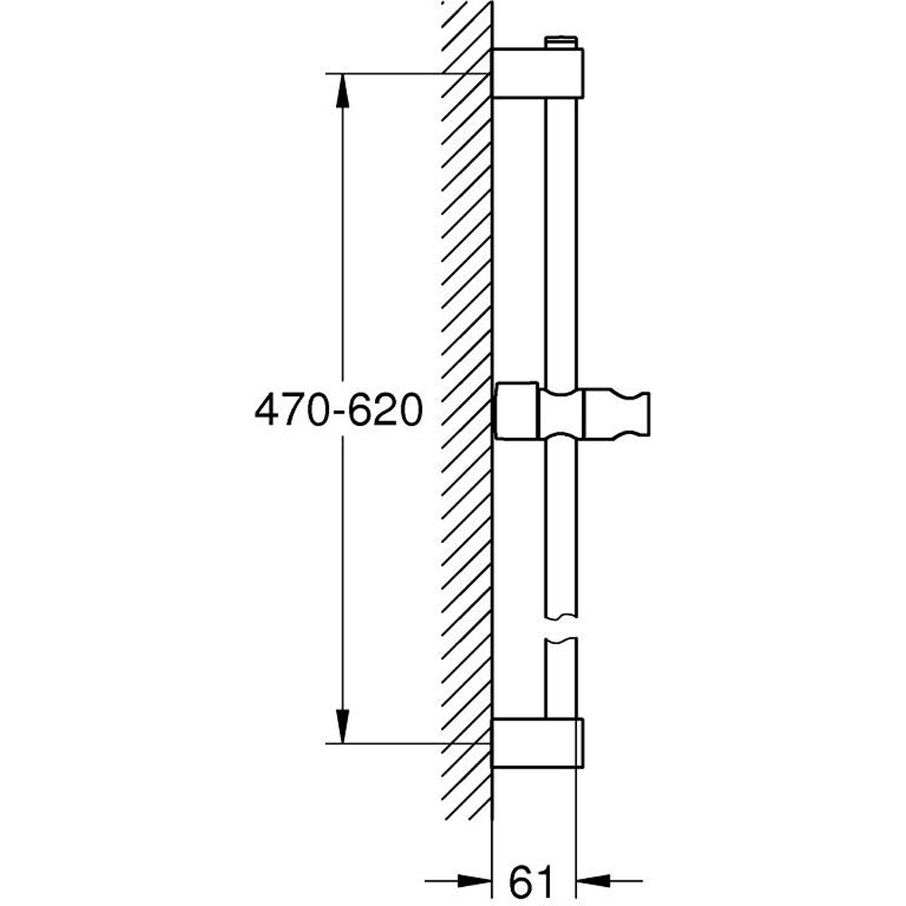 Bara pentru set de dus GROHE Tempesta 27523001, 60 cm, crom