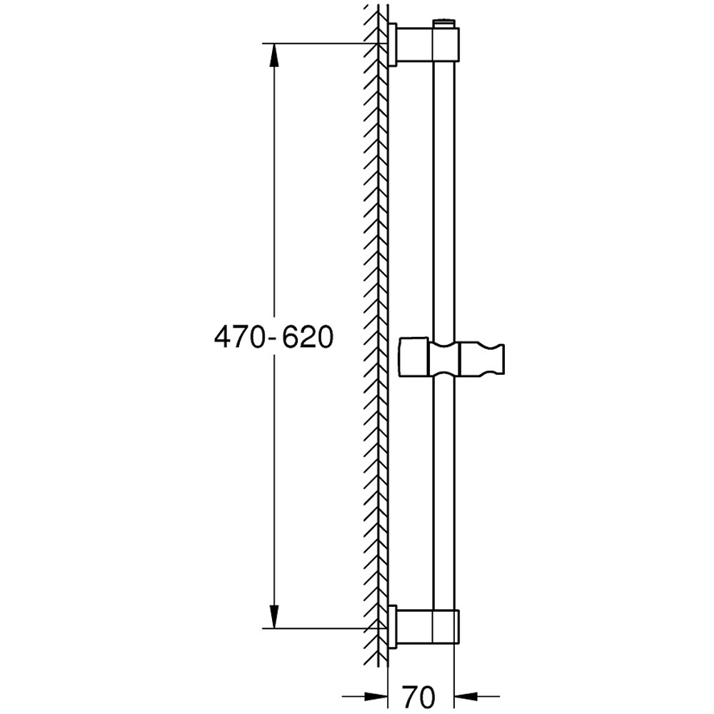 Bara pentru set de dus GROHE Vitalio Universal 277242431, 60 cm, negru