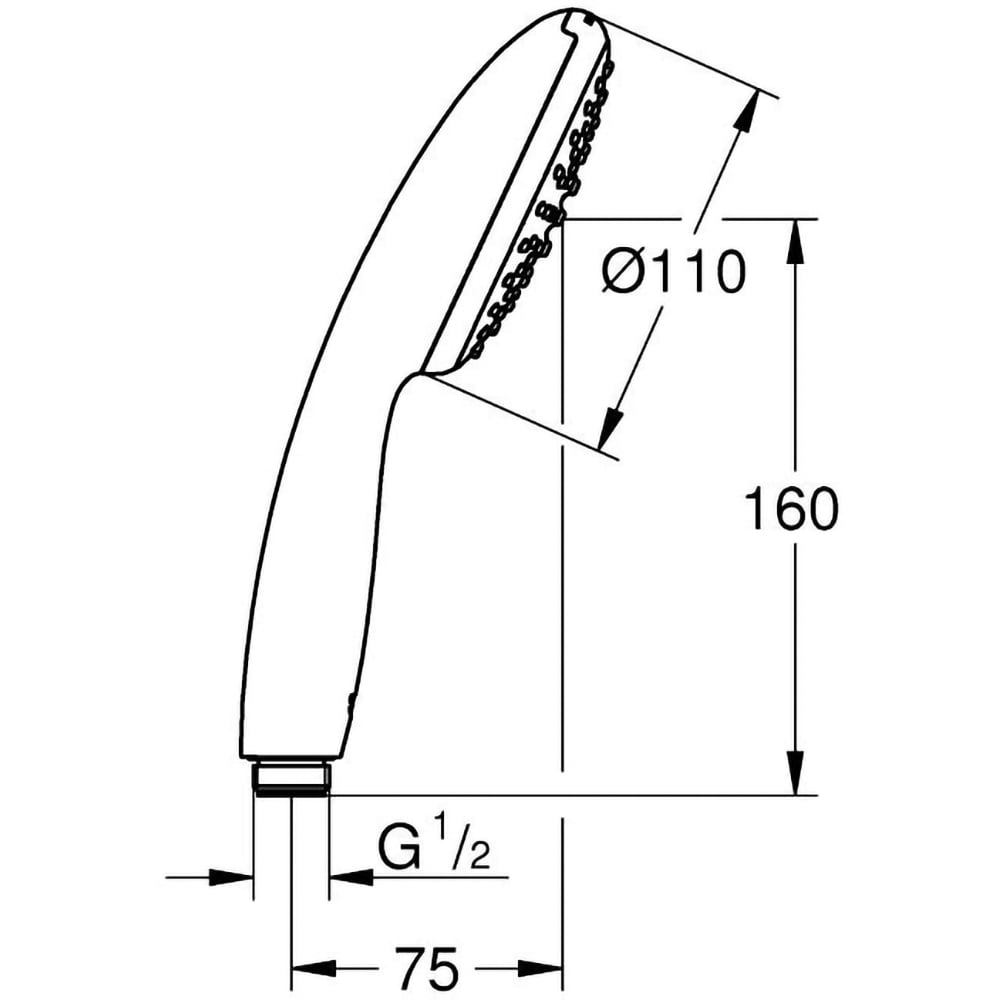 Para dus GROHE Tempesta 110 27923003, universala, 110 mm, 1 functie, crom