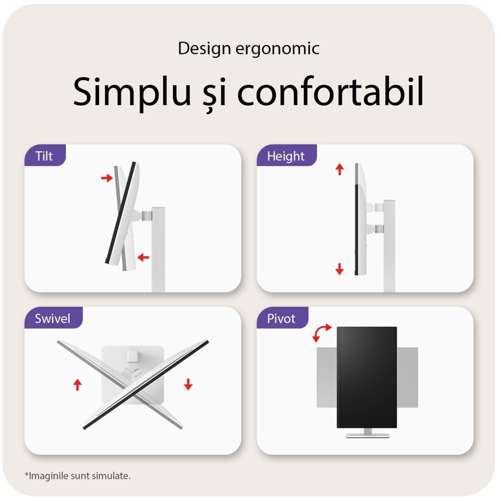 Monitor LED IPS LG UltraFine 27US550-W, 27", 4K UHD, 60Hz, HDR10, alb