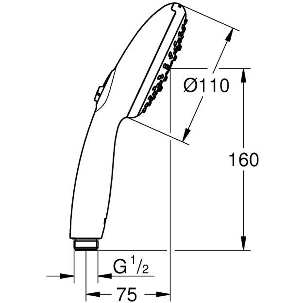 Para de dus GROHE Tempesta 110 28261003, 110 mm, 3 functii, crom