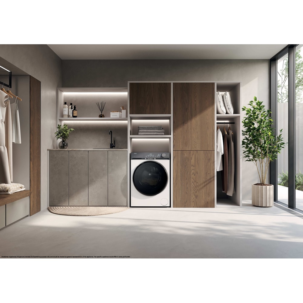 Masina de spalat rufe frontala HAIER HW90-B14387TU1-S, Steam, Wi-Fi, 9 kg, 1400rpm, Clasa A, alb