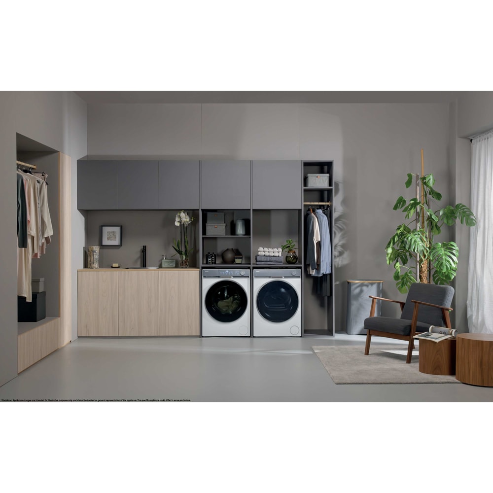 Masina de spalat rufe frontala HAIER HW90-B14387TU1-S, Steam, Wi-Fi, 9 kg, 1400rpm, Clasa A, alb
