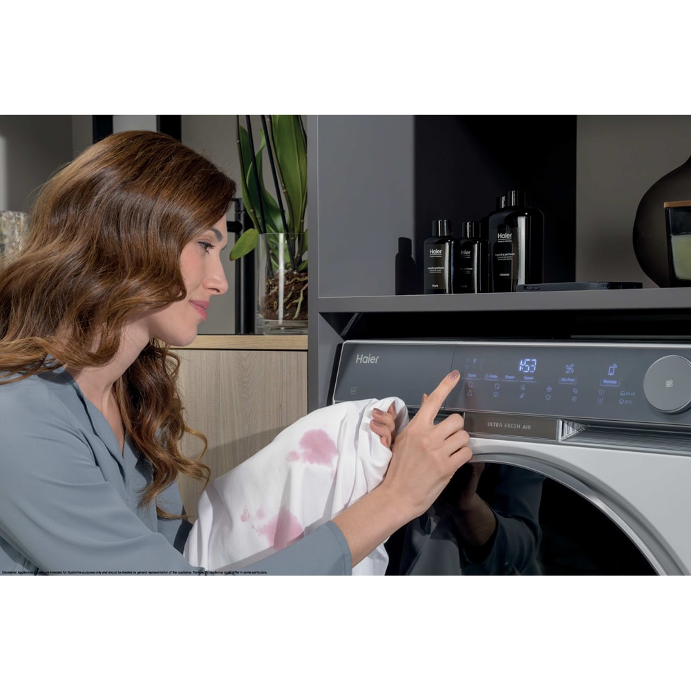 Masina de spalat rufe frontala HAIER HW90-B14387TU1-S, Steam, Wi-Fi, 9 kg, 1400rpm, Clasa A, alb