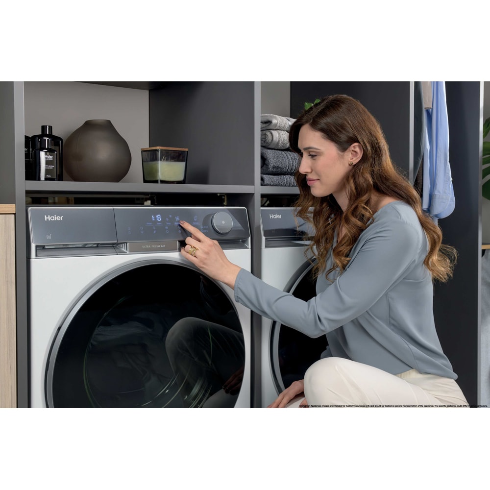 Masina de spalat rufe frontala HAIER HW90-B14387TU1-S, Steam, Wi-Fi, 9 kg, 1400rpm, Clasa A, alb
