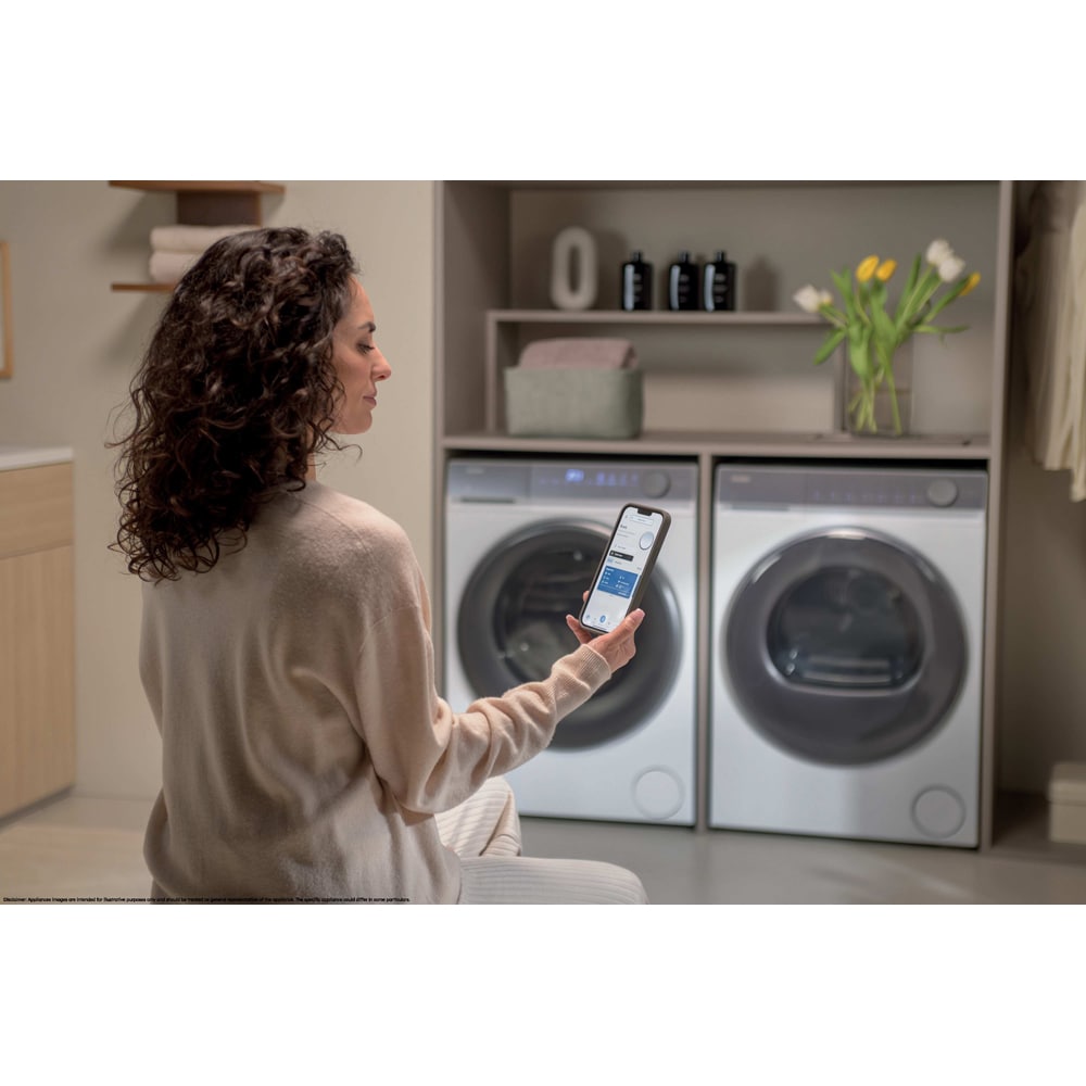 Masina de spalat rufe frontala HAIER HW100-B14367U-S, Steam, Wi-Fi, 10 kg, 1400rpm, Clasa A, alb