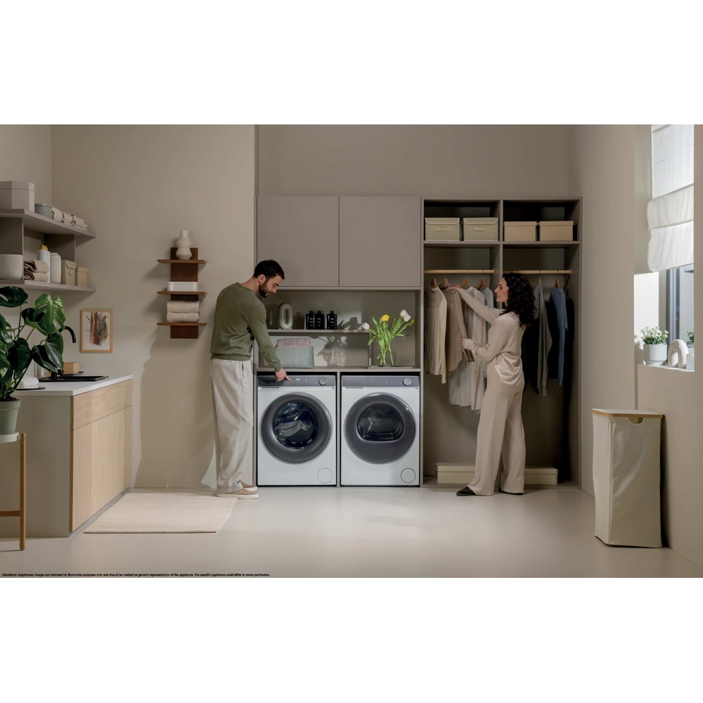 Masina de spalat rufe frontala HAIER HW90-B14367U-S, Steam, Wi-Fi, 9 kg, 1400rpm, Clasa A, alb