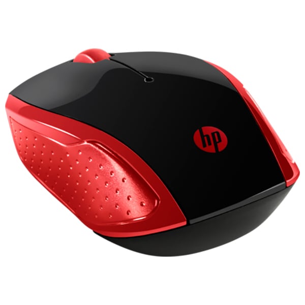 Mouse Wireless HP 200, 1000 dpi, negru-rosu