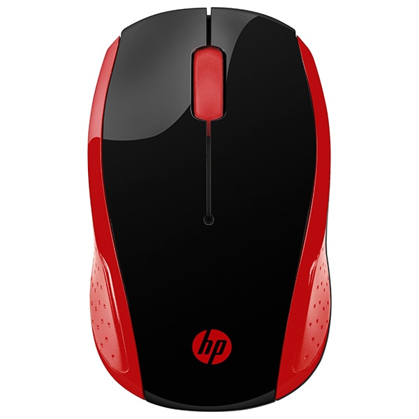 Mouse Wireless HP 200, 1000 dpi, negru-rosu