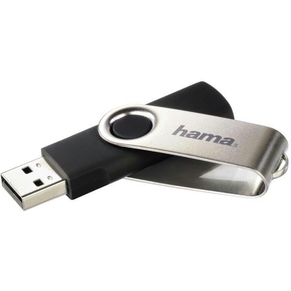 Memorie USB HAMA Rotate 108029, 32GB, USB 2.0, negru-argintiu