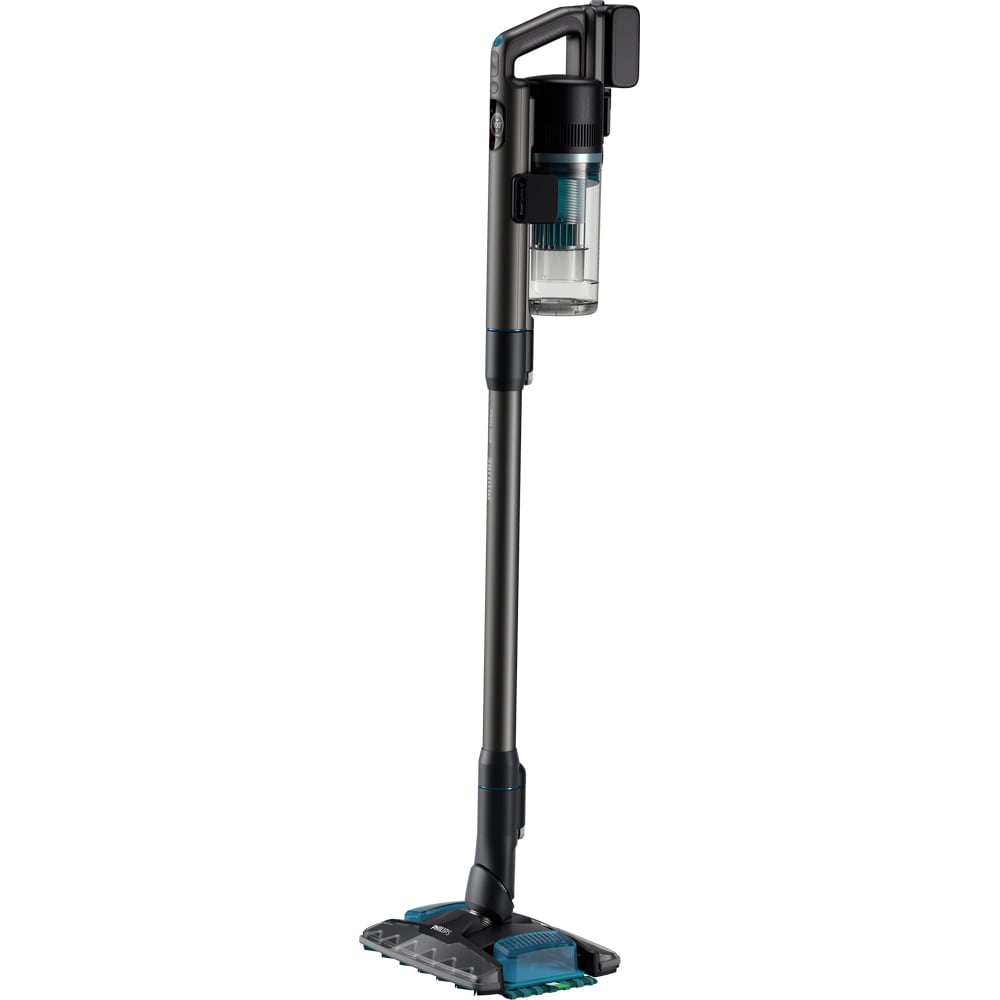 Aspirator vertical PHILIPS Aqua Plus S8000 XC8057/01, 0.6l, 25.2 V, autonomie max 80 min, PowerCyclone 12, negru-albastru