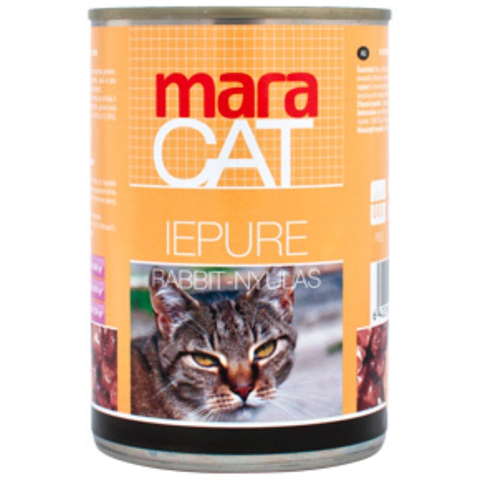 Hrana umeda pentru pisici MARAVET, Adult, Iepure, 415 g