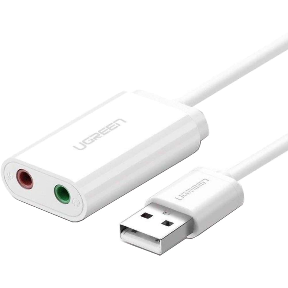Placa de sunet USB UGREEN US205, 2 x Jack 3.5mm, alb