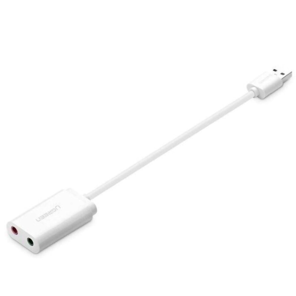 Placa de sunet USB UGREEN US205, 2 x Jack 3.5mm, alb