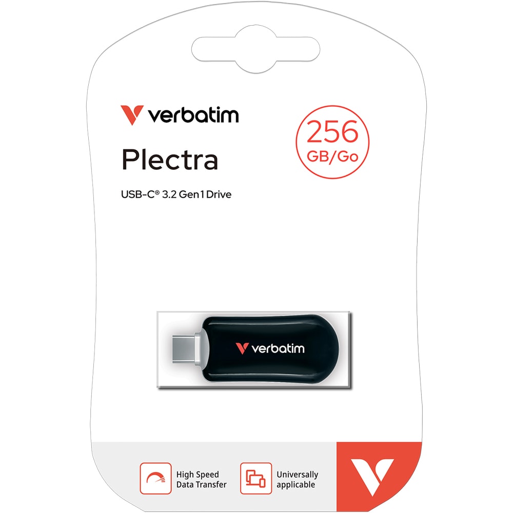 Memorie USB VERBATIM Plectra, 256GB, USB 3.2 Type-C Gen 1, negru