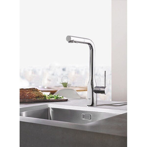 Baterie bucatarie GROHE Essence 30270000, dus extractibil, metal, argintiu
