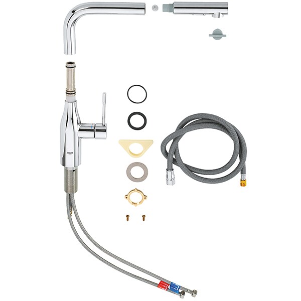 Baterie bucatarie GROHE Essence 30270000, dus extractibil, metal, argintiu