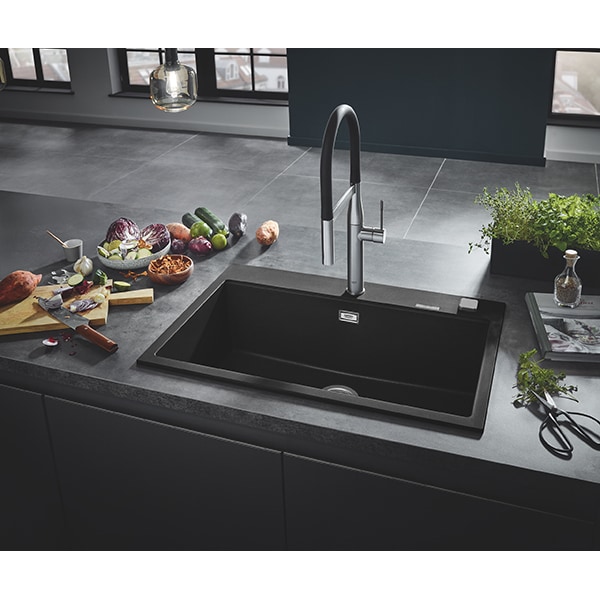 Baterie bucatarie GROHE Essence 30294DC0, Tip C, metal, gri mat