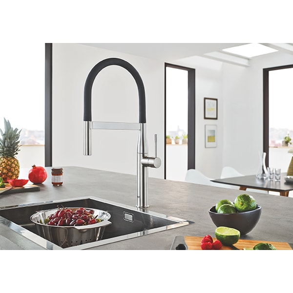 Baterie bucatarie GROHE Essence 30294DC0, Tip C, metal, gri mat