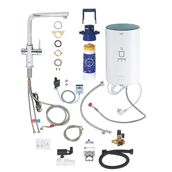 Baterie bucatarie cu boiler si filtru GROHE Red Duo 30327001, crom, argintiu