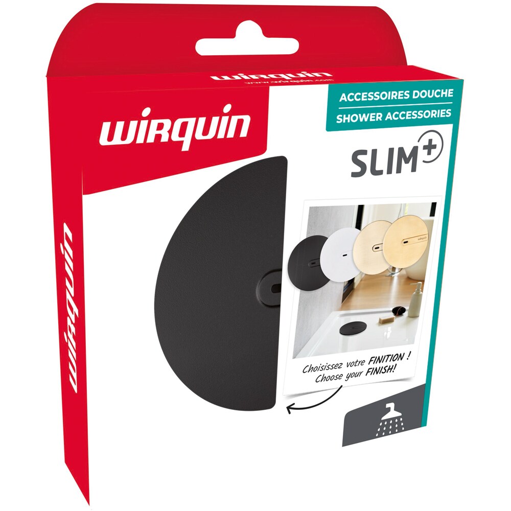 Capac pentru sifon WIRQUIN Slim+ 30724568, ABS, D 118mm, negru mat
