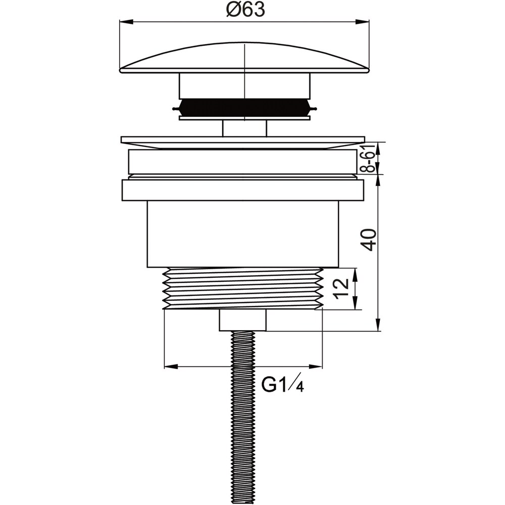 Ventil quick-clack WIRQUIN 30724962, alb
