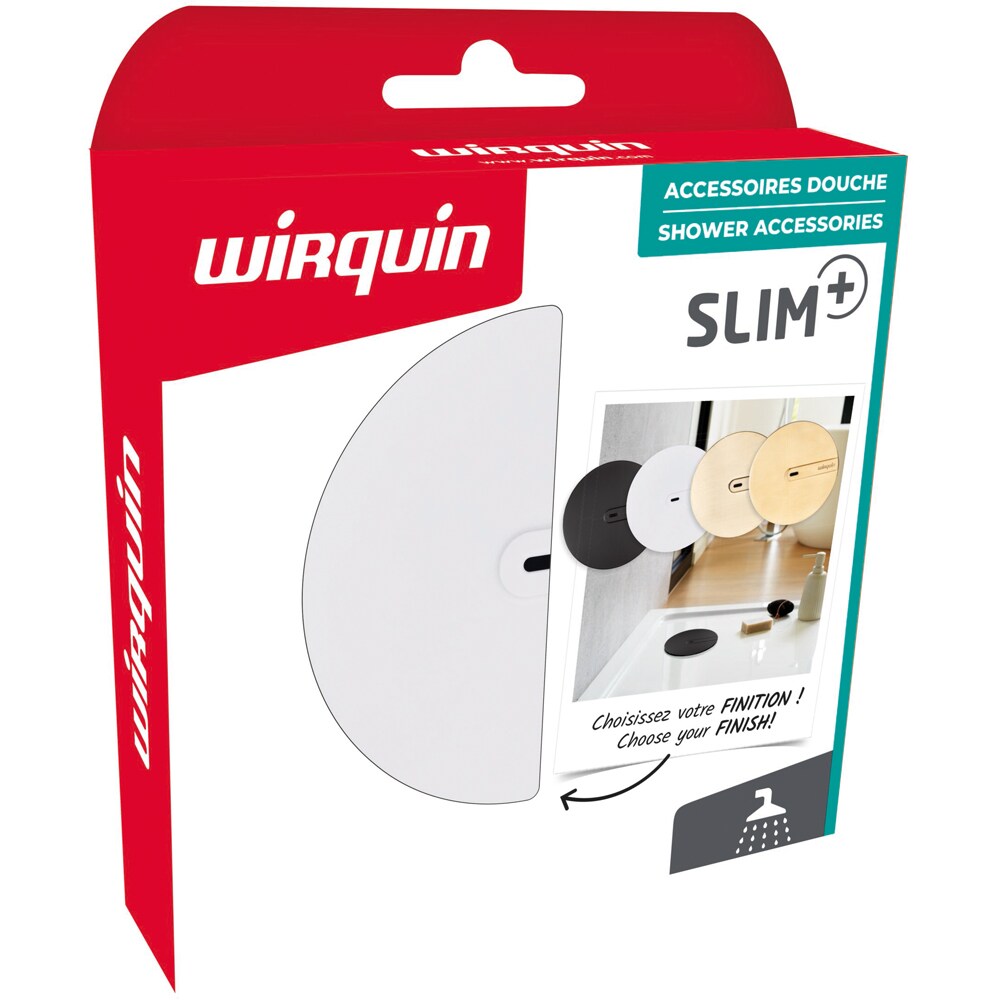 Capac pentru sifon WIRQUIN Slim+ 30724974, ABS, D 118mm, alb mat