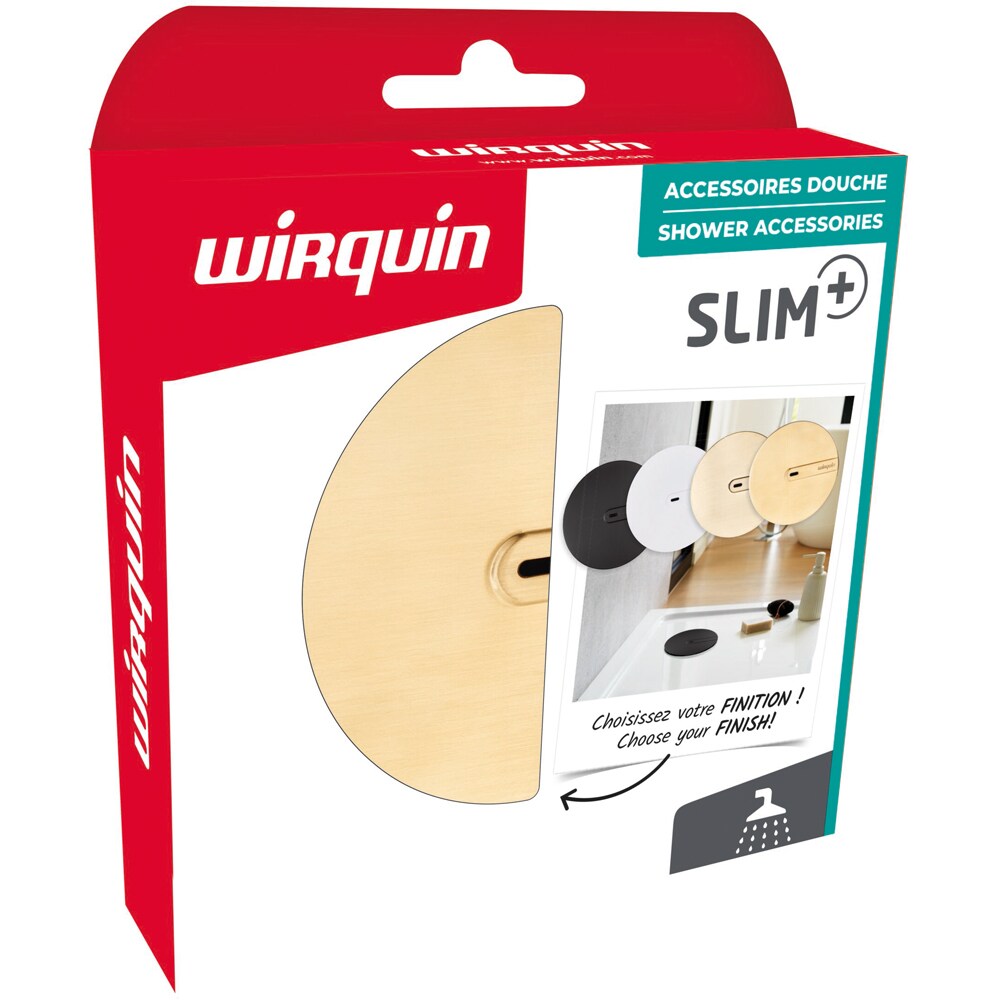 Capac pentru sifon WIRQUIN Slim+ 30724976, metal, D 118mm, auriu