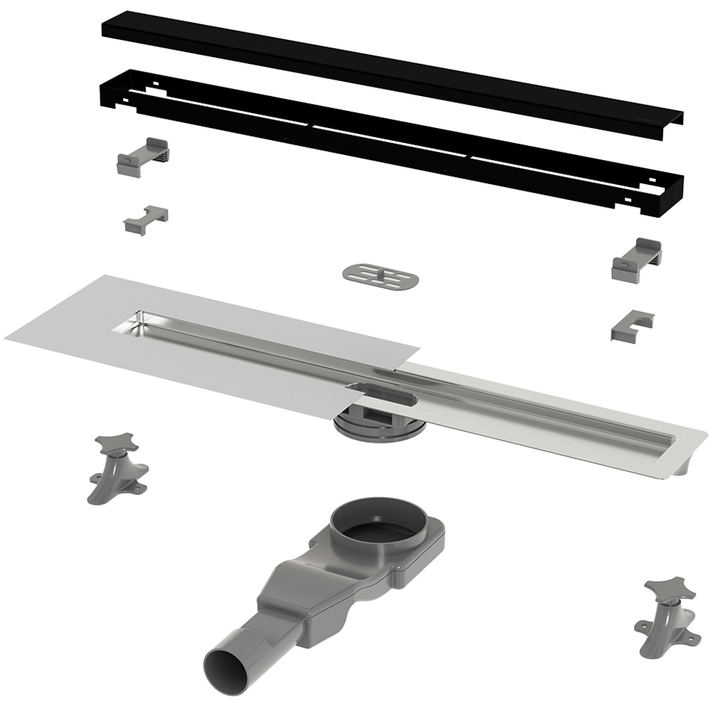 Rigola dus WIRQUIN Linear 30950224, 60 cm, inaltime reglabila, negru mat