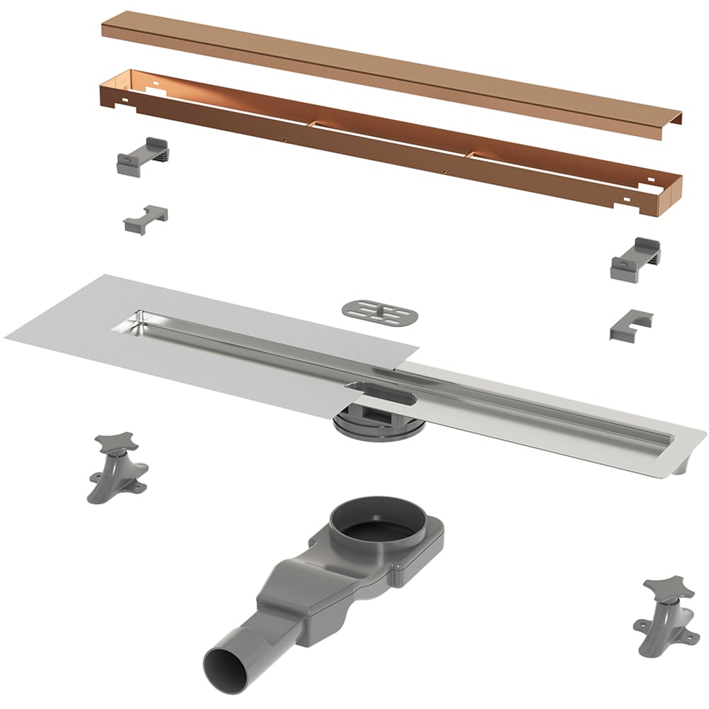 Rigola dus WIRQUIN Linear 30950225, 60 cm, inaltime reglabila, bronz mat