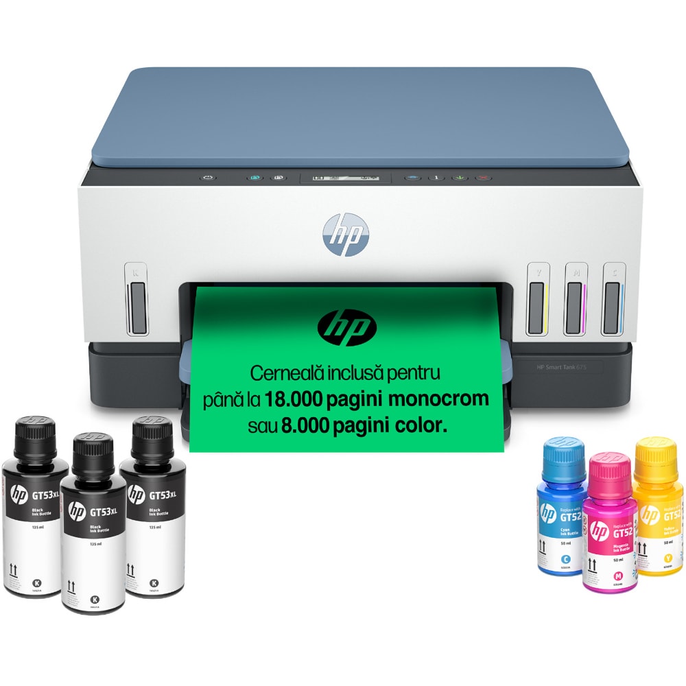 Multifunctional inkjet color HP Smart Tank 675 All-in-One CISS, A4, USB, Wi-Fi