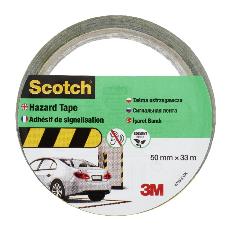 Banda marcare 5 cm x 33 m Galben/Negru  Scotch