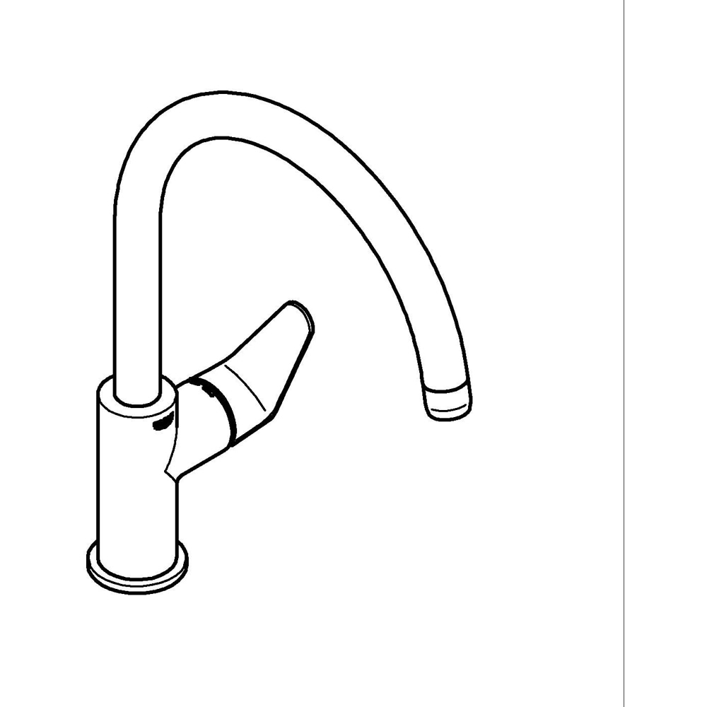 Baterie bucatarie GROHE BauCurve 31231001, alama, crom