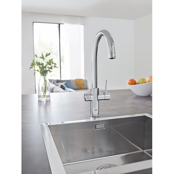Baterie bucatarie cu unitate de racire si filtru GROHE Blue Home 31455000, crom, argintiu