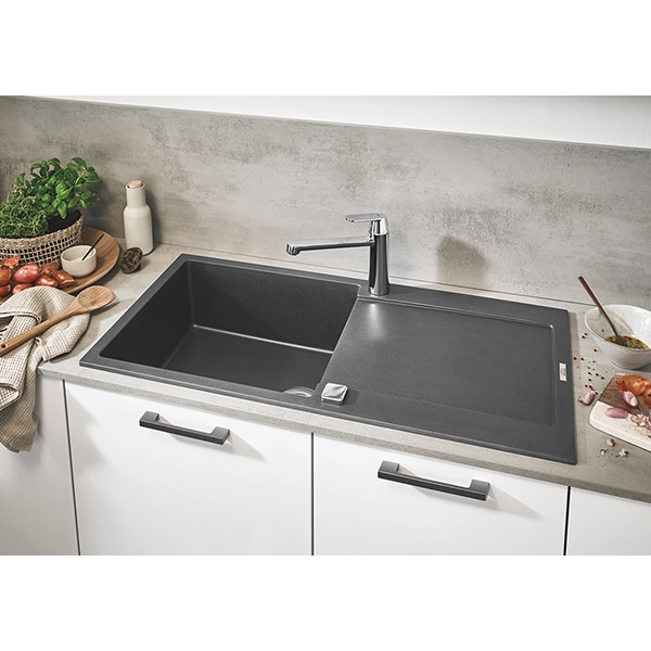 Chiuveta bucatarie GROHE K500 31645AT0, 1 cuva, picurator reversibil, compozit quartz, antracit