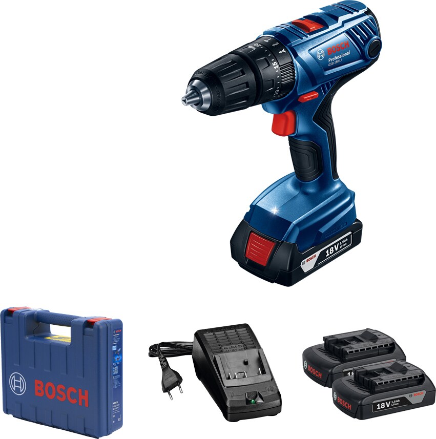 Masina de gaurit cu percutie Bosch GSB 180-Li, 18V, 2 x 2.0Ah, 21/54 Nm