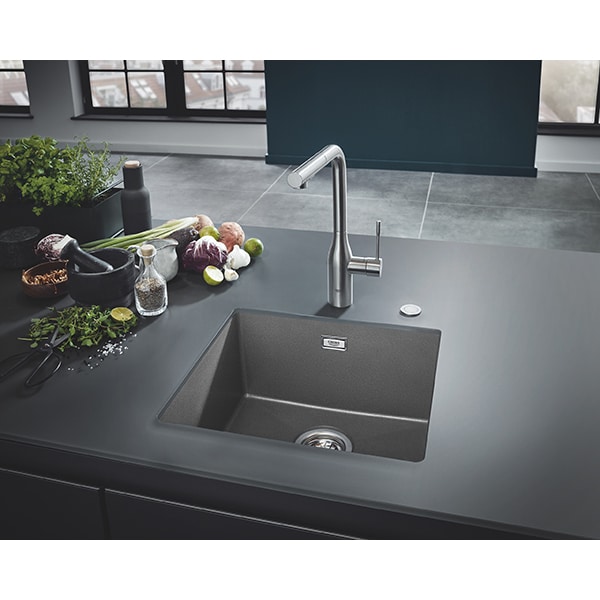 Chiuveta bucatarie GROHE K700 Undermount 31653AT0, 1 cuva, compozit quartz, antracit