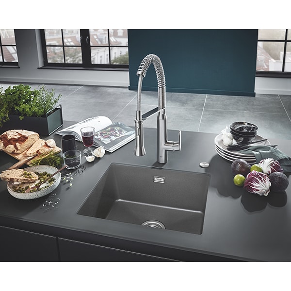 Chiuveta bucatarie GROHE K700 Undermount 31654AT0, 1 cuva, compozit quartz, antracit