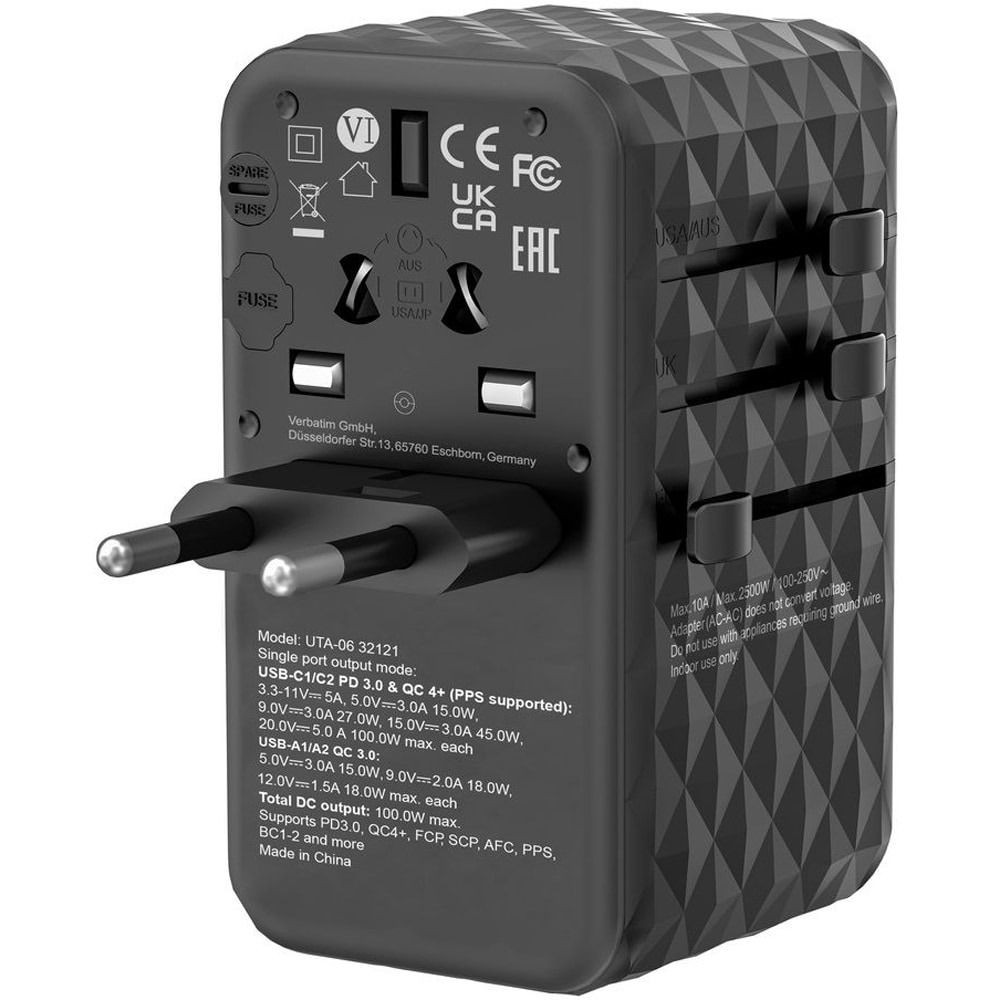 Incarcator universal laptop VERBATIM 32121, 100W