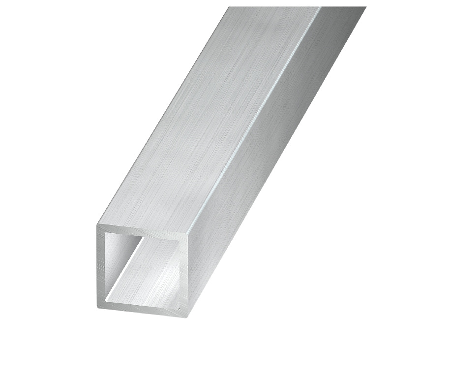 Teava patrata aluminiu, brut, 20 x 20mm 1m