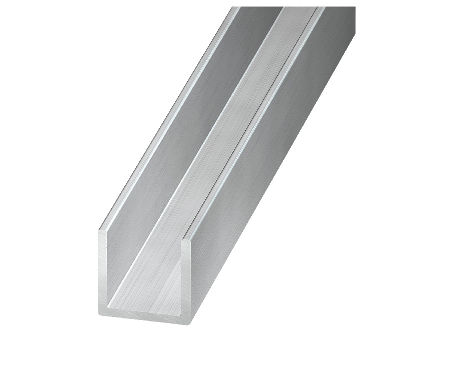 Profil U brut, aluminiu, 10 x 10 x 1mm, 1m