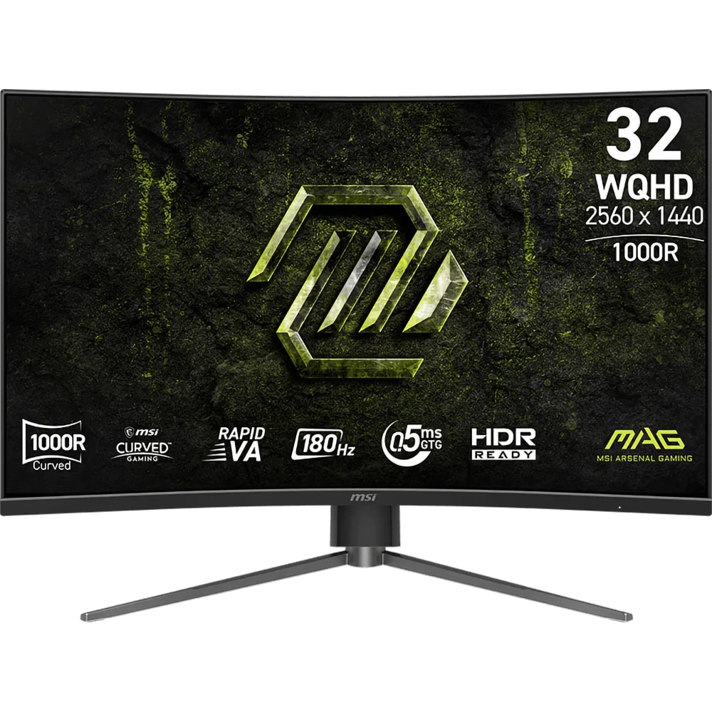 Monitor Gaming curbat LED Fast VA MSI MAG 325CQPF E18, 31.5", WQHD, 180Hz, Adaptive-Sync, HDR Ready, negru