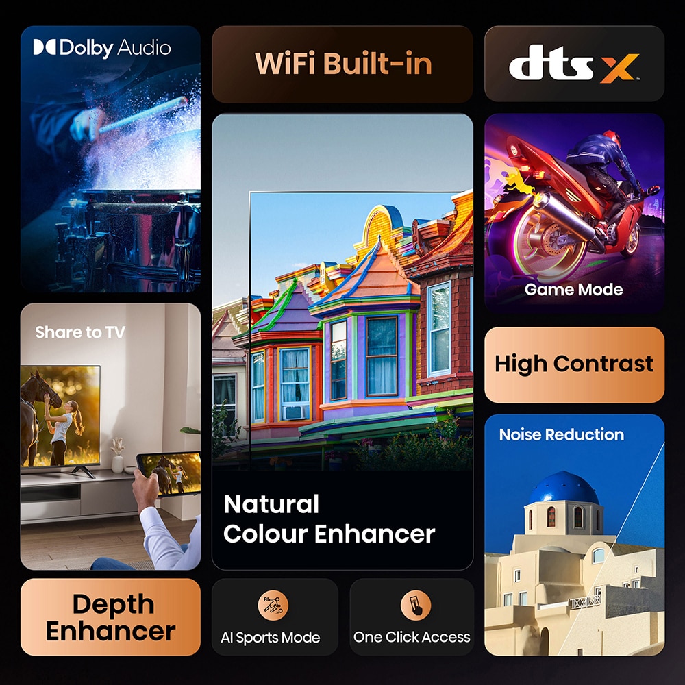 Televizor LED Smart HISENSE32A4Q, HD, 80cm