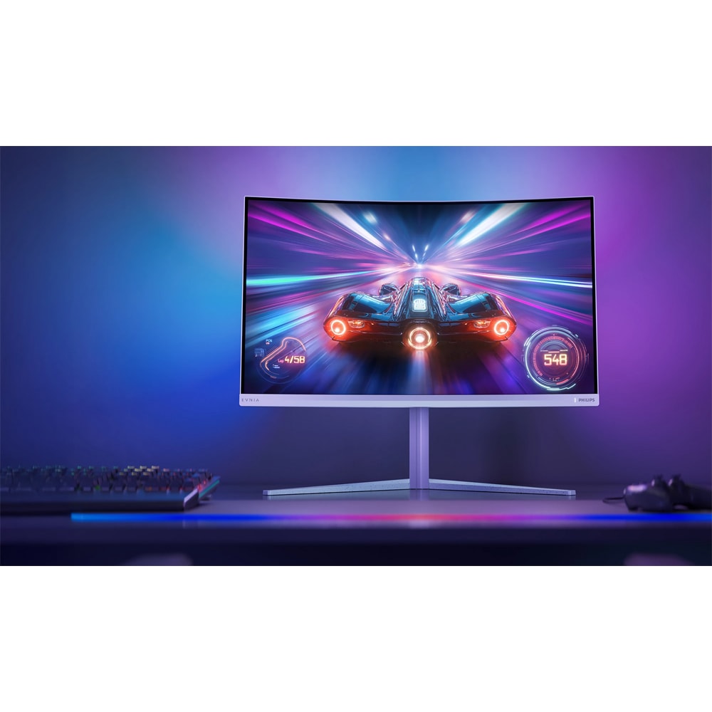 Monitor Gaming curbat Fast VA PHILIPS Evnia 32M2C5501/00, 31.5", QHD, 180Hz, HDR, Free Sync, alb