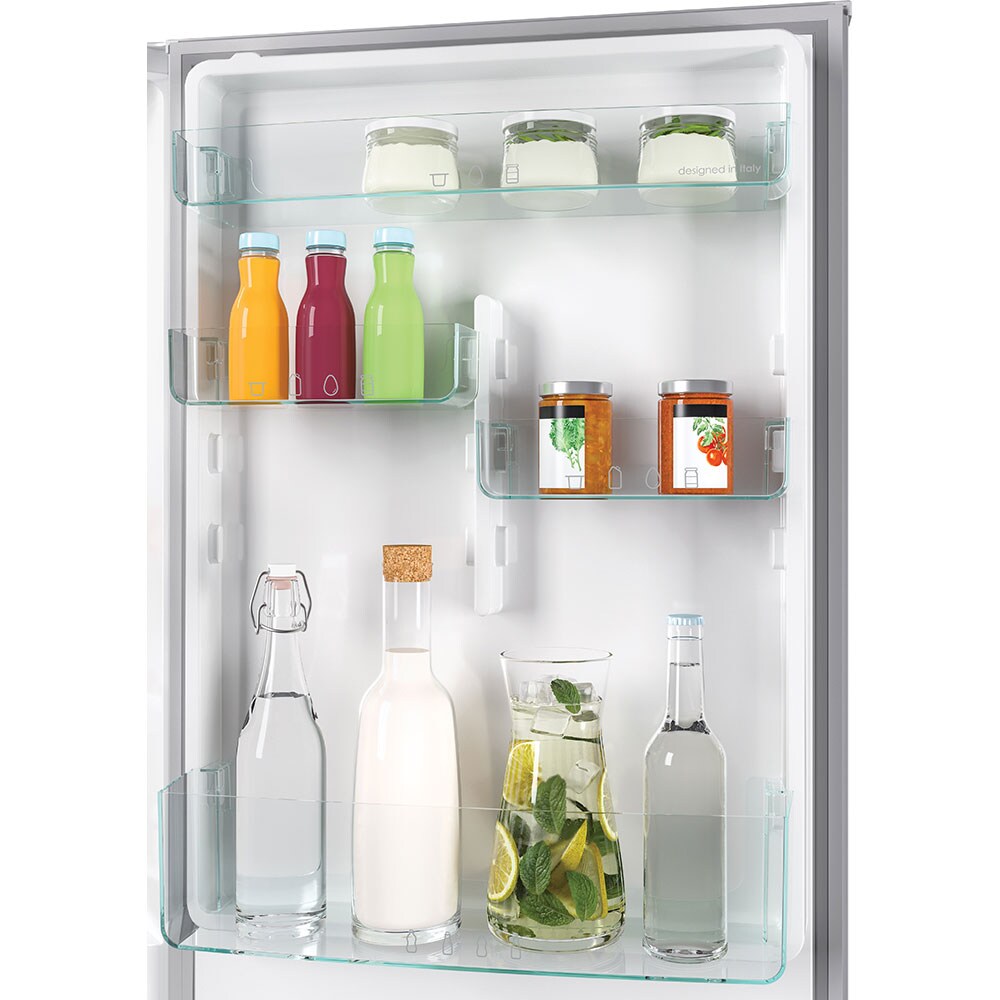 Combina frigorifica CANDY CCE4T618ES, Total No Frost, 341 l, H 185 cm, Clasa E, Wi-Fi, argintiu